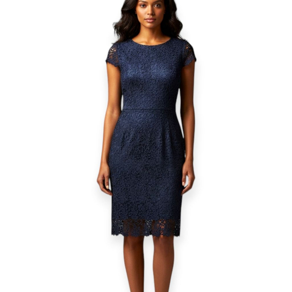 Harper Dresses & Skirts - Harper Navy Lace Bodycon Open Back Cocktail Dress Medium